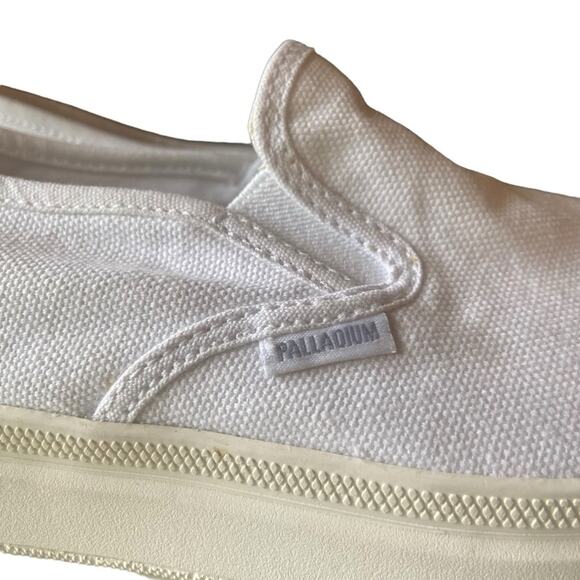 PALLADIUM Women’s White Canvas and Rubber Slip-On Shoes, Size 8 - Picture 5 of 9